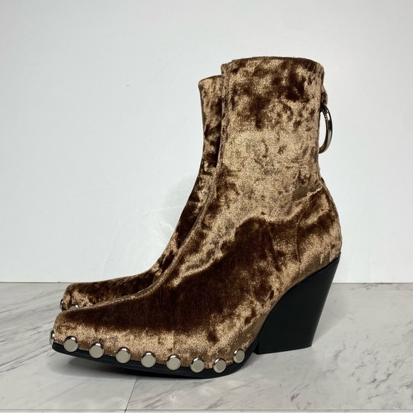 New! Jeffrey Campbell Walton Brown Velvet Western Bootie 5 - Picture 15 of 15